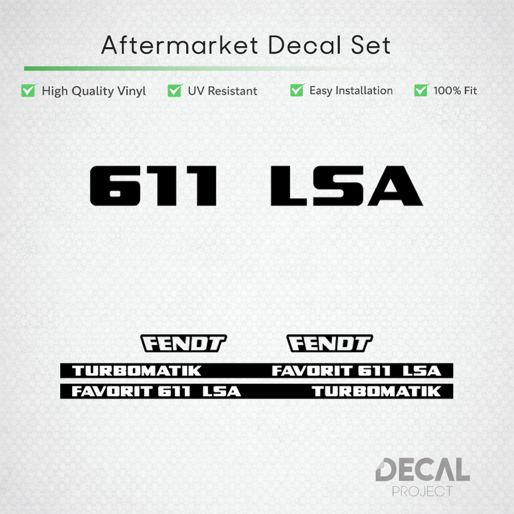 Fendt Favorit 611 LSA Turbomatik Decal Set - Classic 6-Cyl High-Tack Vinyl Kit