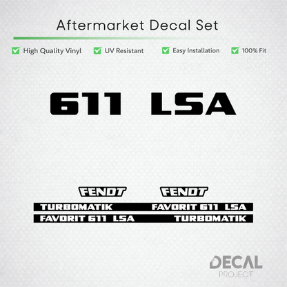 Fendt Favorit 611 LSA Turbomatik Decal Set - Classic 6-Cyl High-Tack Vinyl Kit