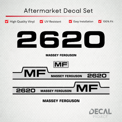 Aftermarket Decal Kit Compatible with Massey Ferguson 2620 – Stepped Stripe Restoration Set – Image 1