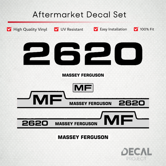 Aftermarket Decal Kit Compatible with Massey Ferguson 2620 – Stepped Stripe Restoration Set – Image 1