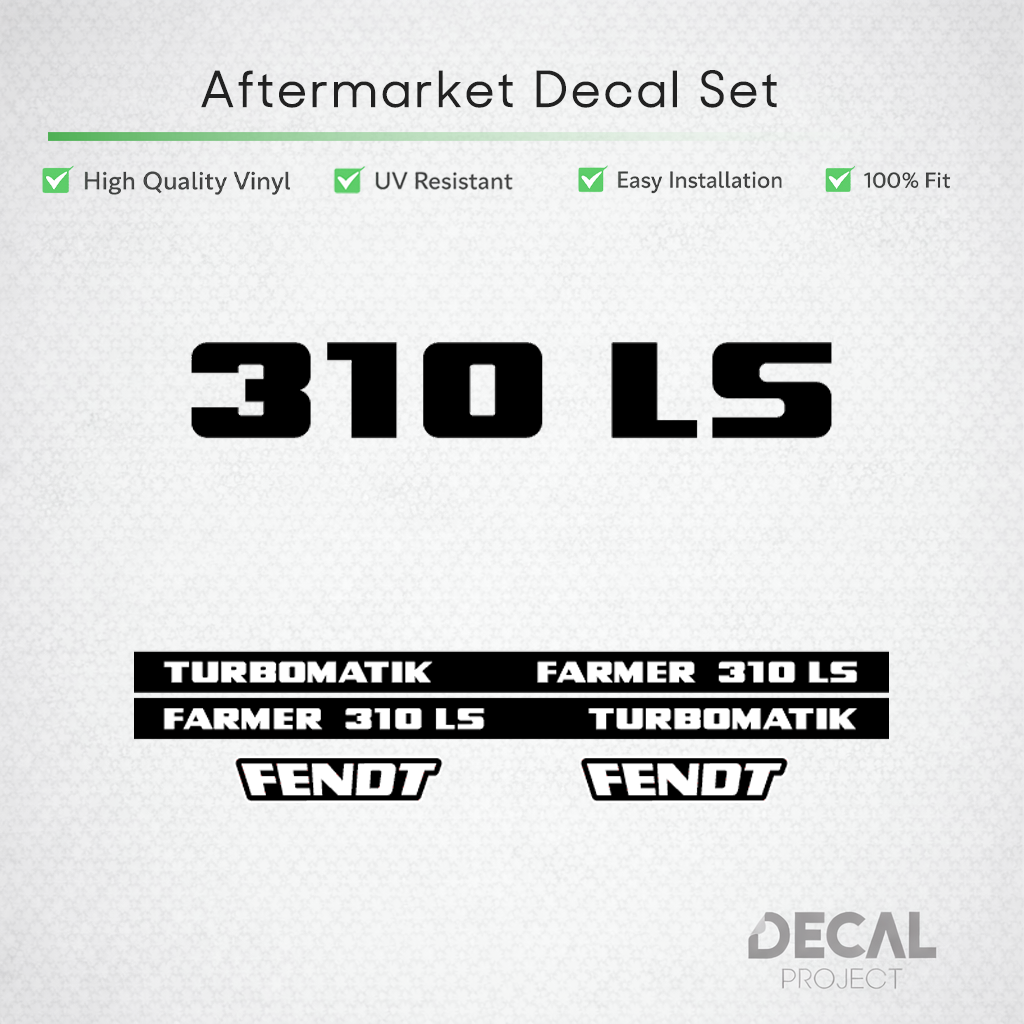 Fendt Farmer 310 LS Turbomatik Decal Set - 6-Cylinder Series Restoration