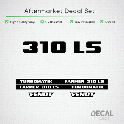 Fendt Farmer 310 LS Turbomatik Decal Set - 6-Cylinder Series Restoration