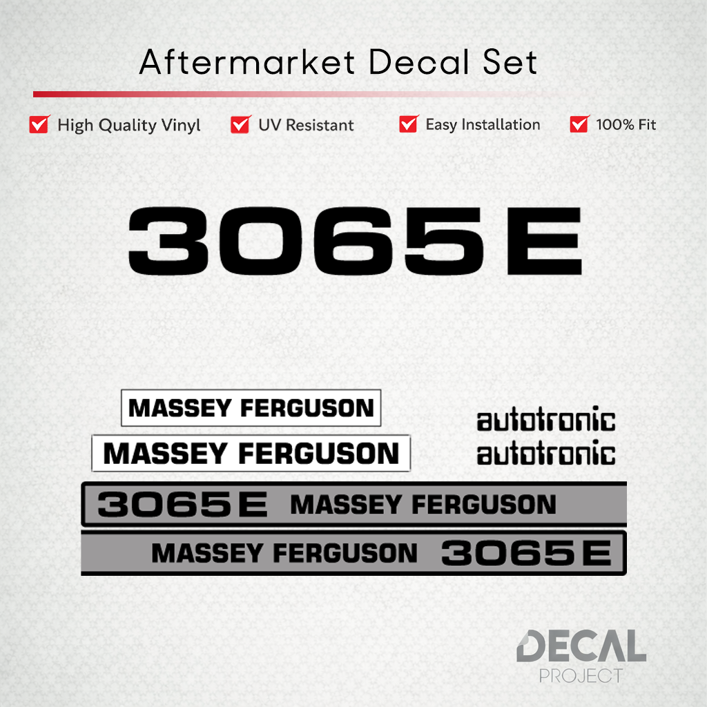 Aftermarket Decal Kit Compatible with Massey Ferguson 3065 E – Premium Restoration Vinyl Set – Image 1