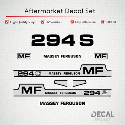 Aftermarket Decal Kit Compatible with Massey Ferguson 294 S – Premium Restoration Vinyl Set – Image 1