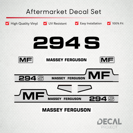 Aftermarket Decal Kit Compatible with Massey Ferguson 294 S – Premium Restoration Vinyl Set – Image 1