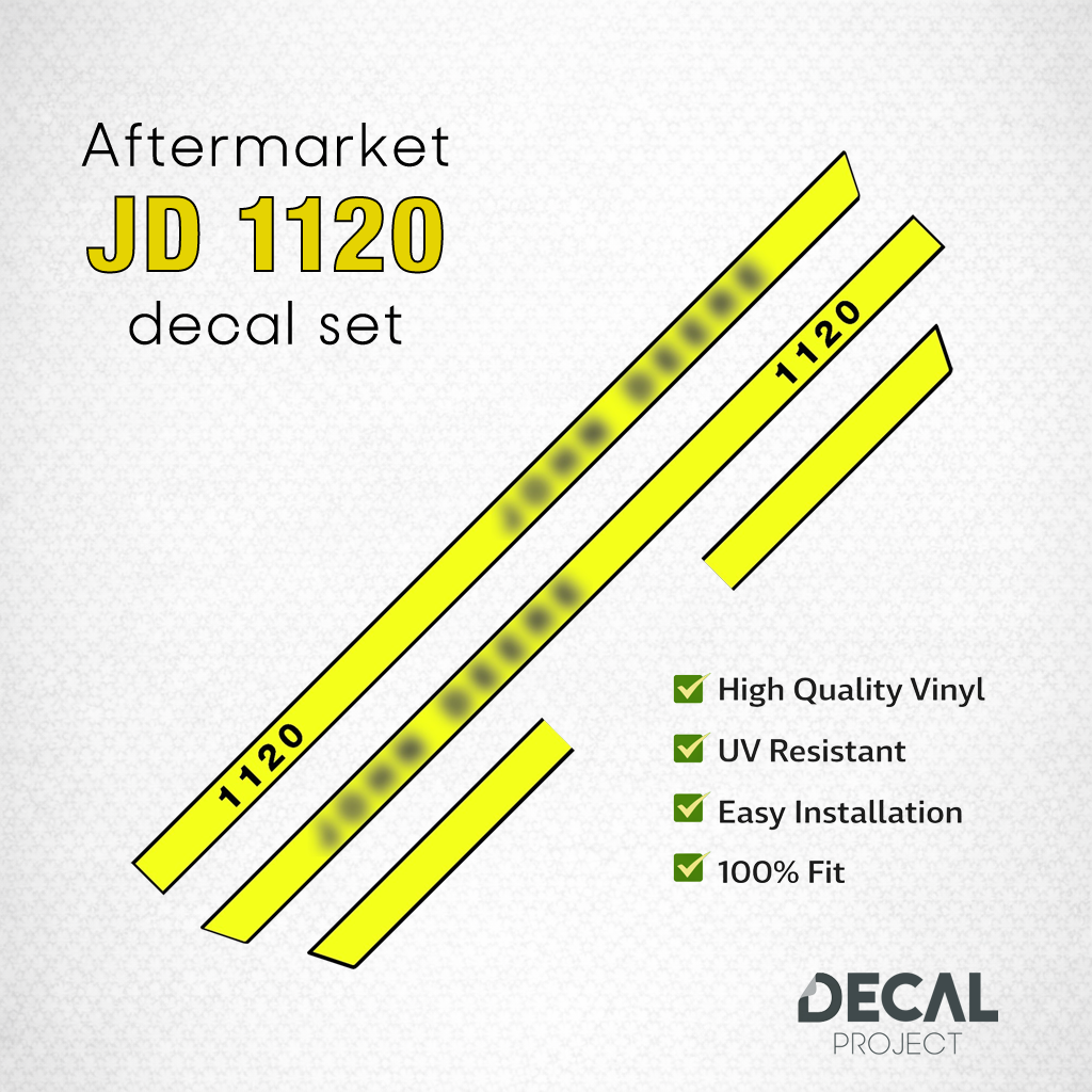 John Deere 1120 Decal Kit – Hood & Safety Stickers – Complete Replacement Set