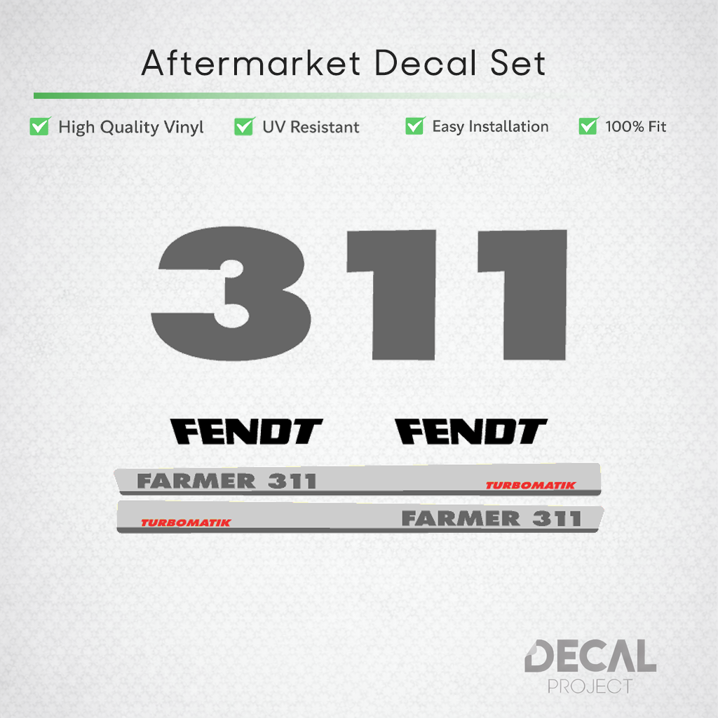 Fendt Farmer 311 Turbomatik Decal Kit - Premium 6-Cylinder Restoration Set