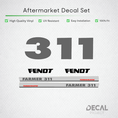 Fendt Farmer 311 Turbomatik Decal Kit - Premium 6-Cylinder Restoration Set