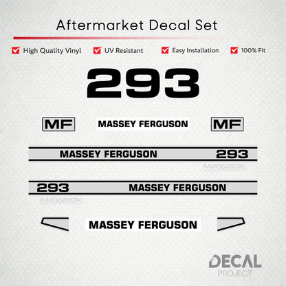 Aftermarket Decal Kit Compatible with Massey Ferguson 293 – Premium Restoration Vinyl Set – Image 1