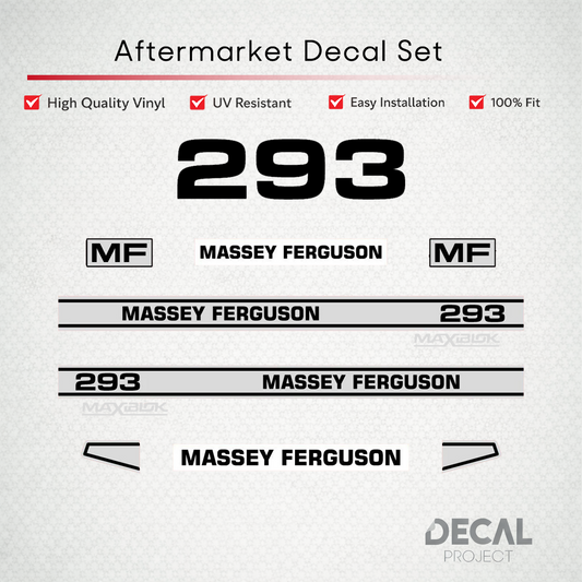 Aftermarket Decal Kit Compatible with Massey Ferguson 293 – Premium Restoration Vinyl Set – Image 1