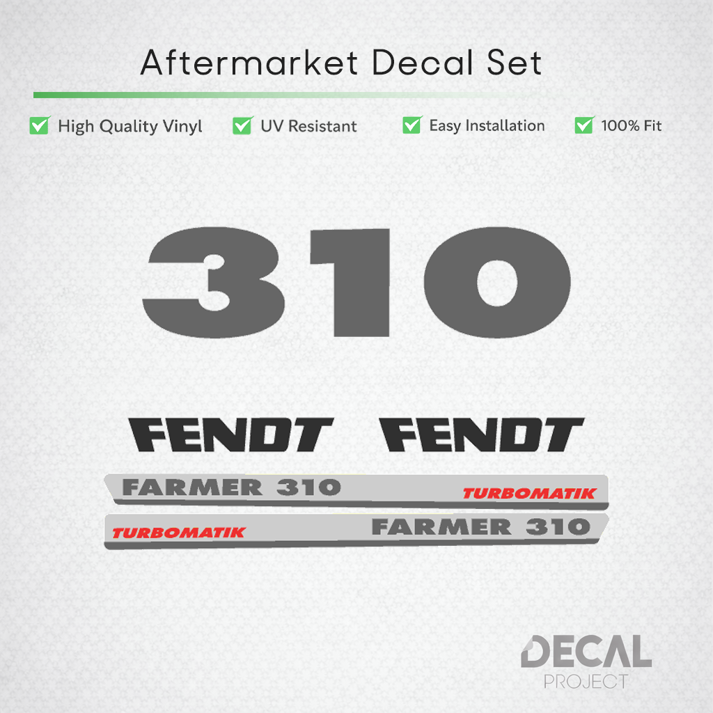 Fendt Farmer 310 Turbomatik Decal Set - restoration kit premium 6-Cylinder