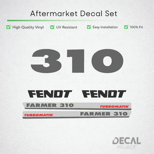 Fendt Farmer 310 Turbomatik Decal Set - restoration kit premium 6-Cylinder