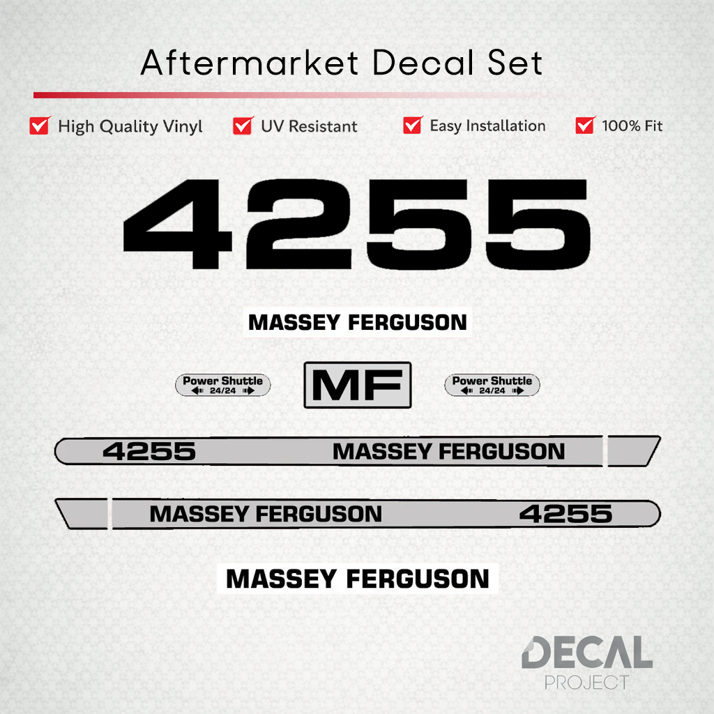 Aftermarket Decal Kit Compatible with Massey Ferguson 4255 – Premium Hood Stripe Graphics Set – Image 1
