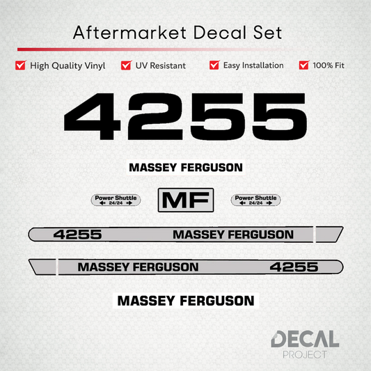 Aftermarket Decal Kit Compatible with Massey Ferguson 4255 – Premium Hood Stripe Graphics Set – Image 1