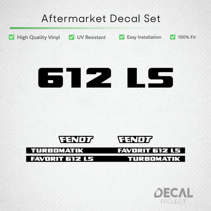 Fendt Favorit 612 LS Turbomatik Decal Set - Classic 6-Cyl Restoration Vinyl Kit