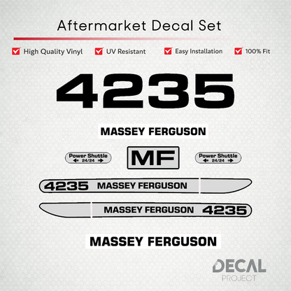 Aftermarket Decal Kit Compatible with Massey Ferguson 4235 – Premium Hood Stripe Graphics Set – Image 1