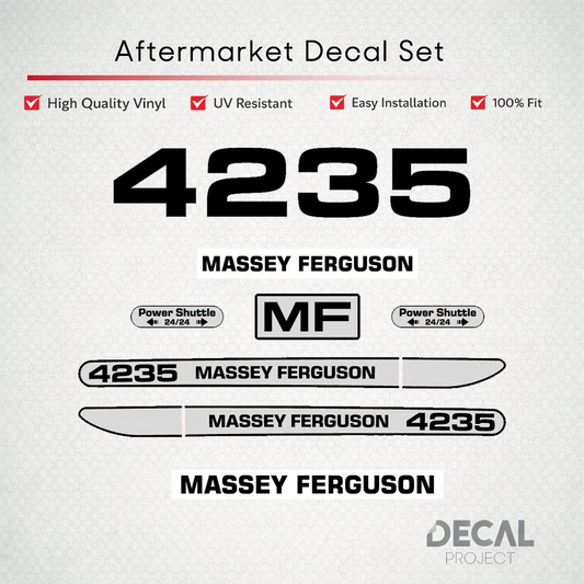 Aftermarket Decal Kit Compatible with Massey Ferguson 4235 – Premium Hood Stripe Graphics Set – Image 1