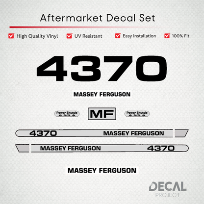 Aftermarket Decal Kit Compatible with Massey Ferguson 4370 – Premium Hood Stripe Graphics Set – Image 1