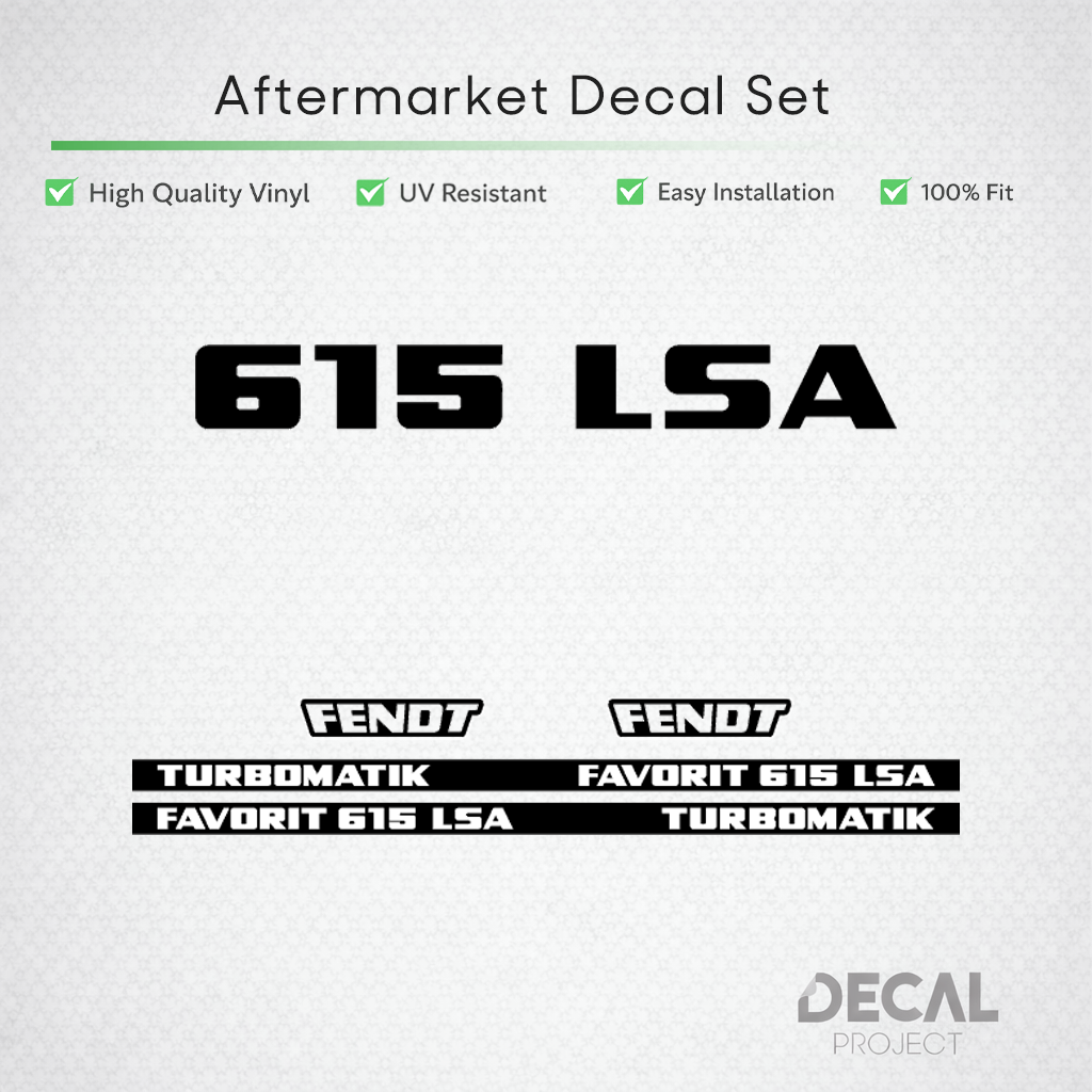 Fendt Favorit 615 LSA Turbomatik Decal Kit - The Ultimate 6-Cyl Restoration Set