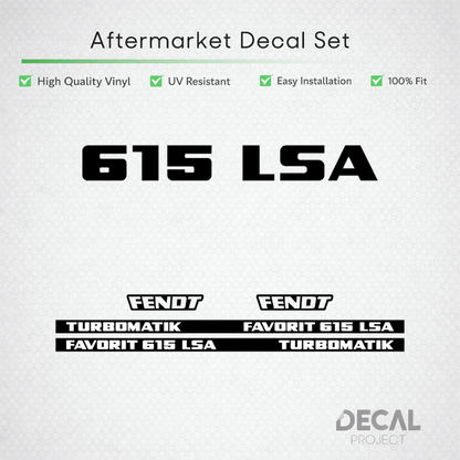 Fendt Favorit 615 LSA Turbomatik Decal Kit - The Ultimate 6-Cyl Restoration Set