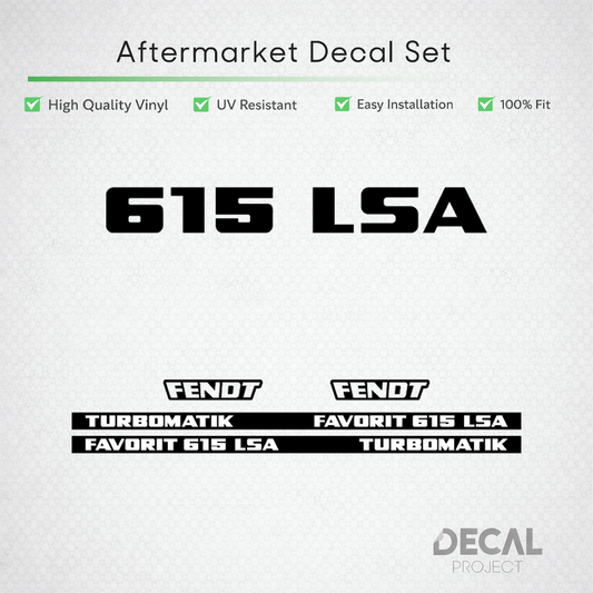 Fendt Favorit 615 LSA Turbomatik Decal Kit - The Ultimate 6-Cyl Restoration Set