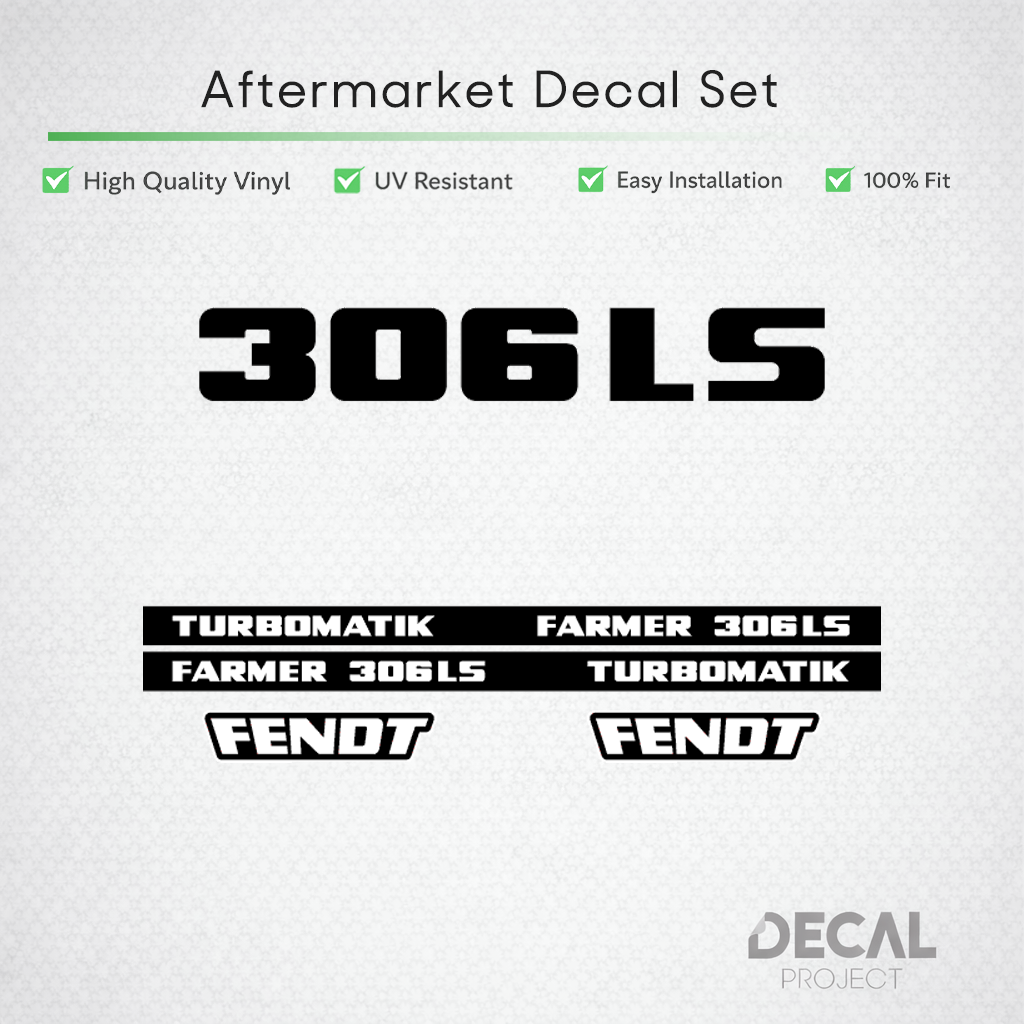 Fendt Farmer 306 LS Turbomatik Decal Set - Early 300 Series Restoration