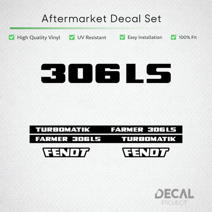 Fendt Farmer 306 LS Turbomatik Decal Set - Early 300 Series Restoration