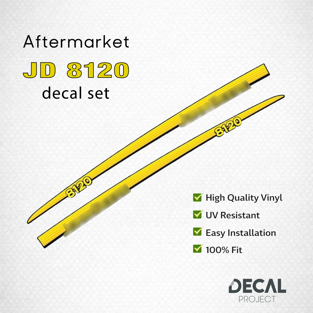 Aftermarket set fits JD 8120 Decal Kit – High-Quality Restoration Stickers - Full Set