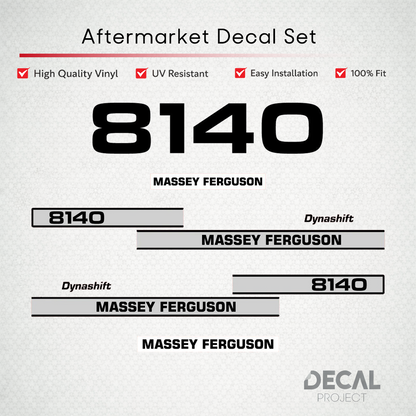 Aftermarket Decal Kit Compatible with Massey Ferguson 8140 – Dynashift Restoration Vinyl Set – Image 1