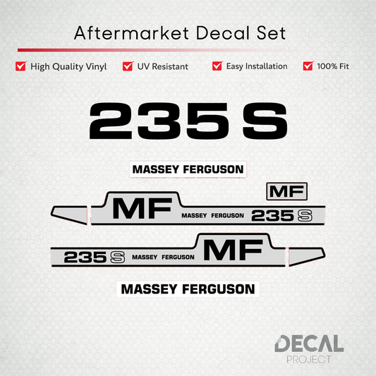 Aftermarket Decal Kit Compatible with Massey Ferguson 235 S – Premium Restoration Vinyl Set – Image 1