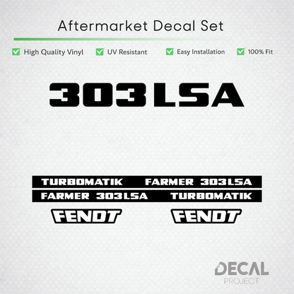 Fendt Farmer 303 LSA Turbomatik Decal Set - Early 300 Series Restoration
