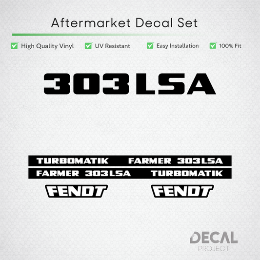 Fendt Farmer 303 LSA Turbomatik Decal Set - Early 300 Series Restoration