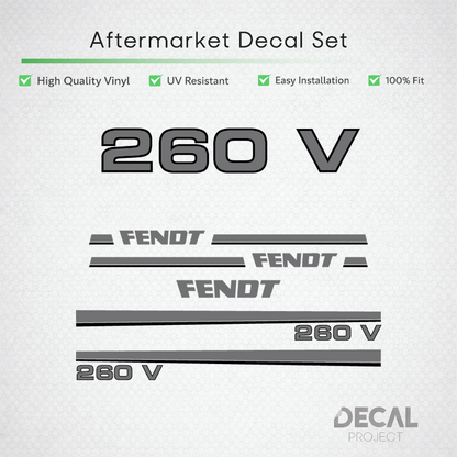 Fendt 260 V Decal Kit - Classic Vineyard Series Premium Vinyl Restoration Set