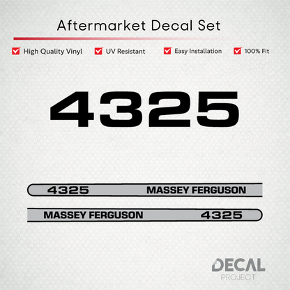 Aftermarket Decal Kit Compatible with Massey Ferguson 4325 – Premium Hood Stripe Graphics Set – Image 1