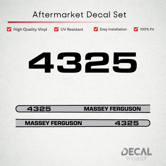 Aftermarket Decal Kit Compatible with Massey Ferguson 4325 – Premium Hood Stripe Graphics Set – Image 1