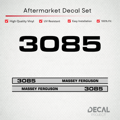 Aftermarket Decal Kit Compatible with Massey Ferguson 3085 – Six-Cylinder Hood Graphics Set – Image 1