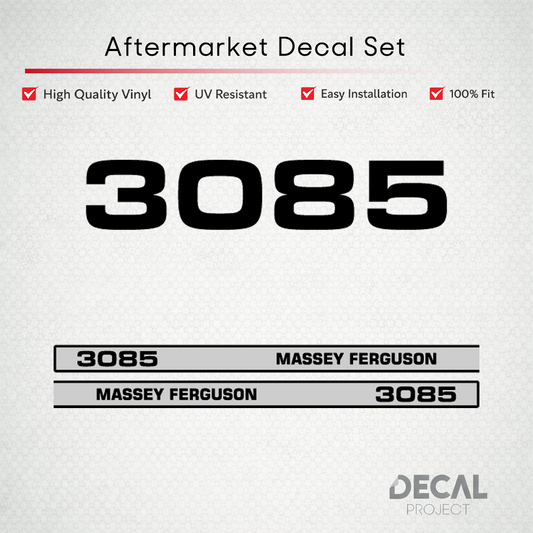 Aftermarket Decal Kit Compatible with Massey Ferguson 3085 – Six-Cylinder Hood Graphics Set – Image 1