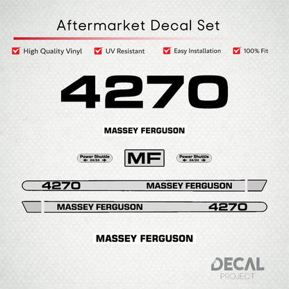 Aftermarket Decal Kit Compatible with Massey Ferguson 4270 – Premium Hood Stripe Graphics Set – Image 1