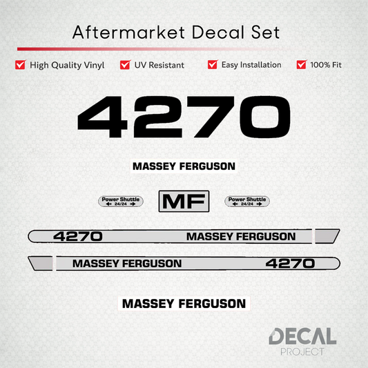 Aftermarket Decal Kit Compatible with Massey Ferguson 4270 – Premium Hood Stripe Graphics Set – Image 1