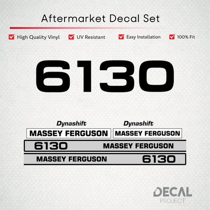 Aftermarket Decal Kit Compatible with Massey Ferguson 6130 – Dynashift Restoration Vinyl Set – Image 1