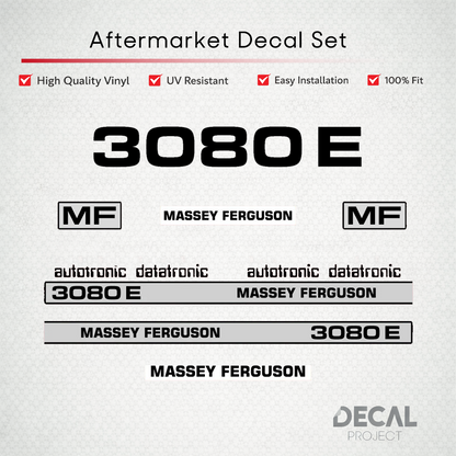 Aftermarket Decal Kit Compatible with Massey Ferguson 3080 E – Electronic Model Restoration Set – Image 1