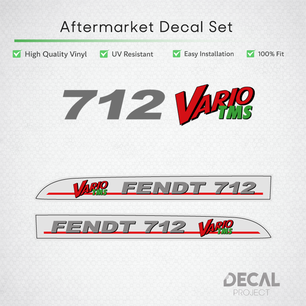 Fendt 712 Vario TMS Decal Set - Silver Edition - Premium 700 Series Vinyl Kit