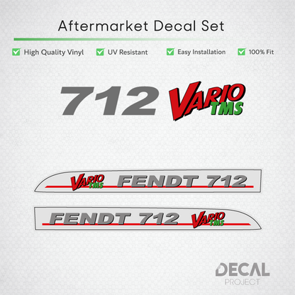 Fendt 712 Vario TMS Decal Set - Silver Edition - Premium 700 Series Vinyl Kit
