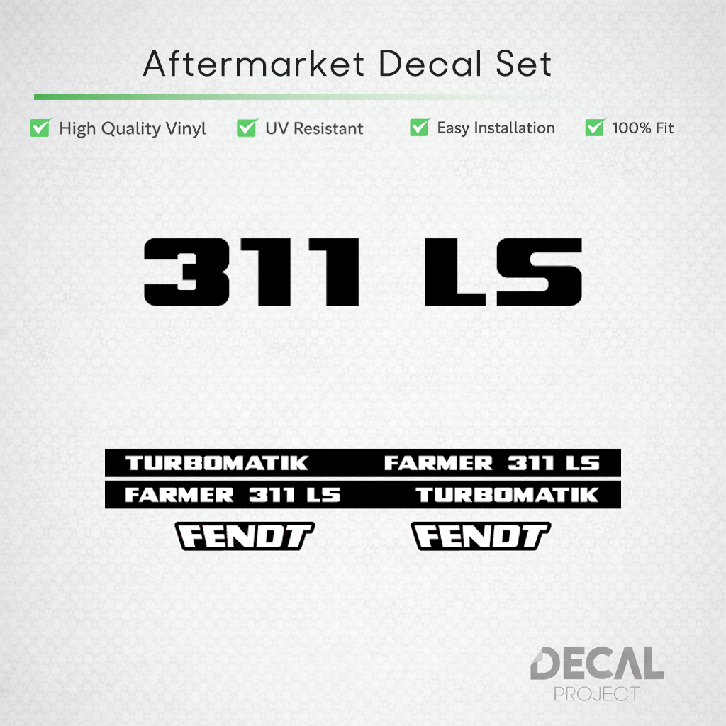 Fendt Farmer 311 LS Turbomatik Decal Set - 6-Cylinder Series Restoration