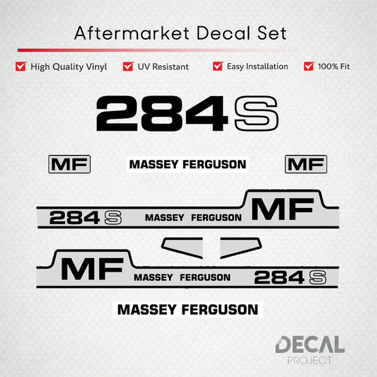 Aftermarket Decal Kit Compatible with Massey Ferguson 284 S – Premium Hood Stripe Graphics Set – Image 1