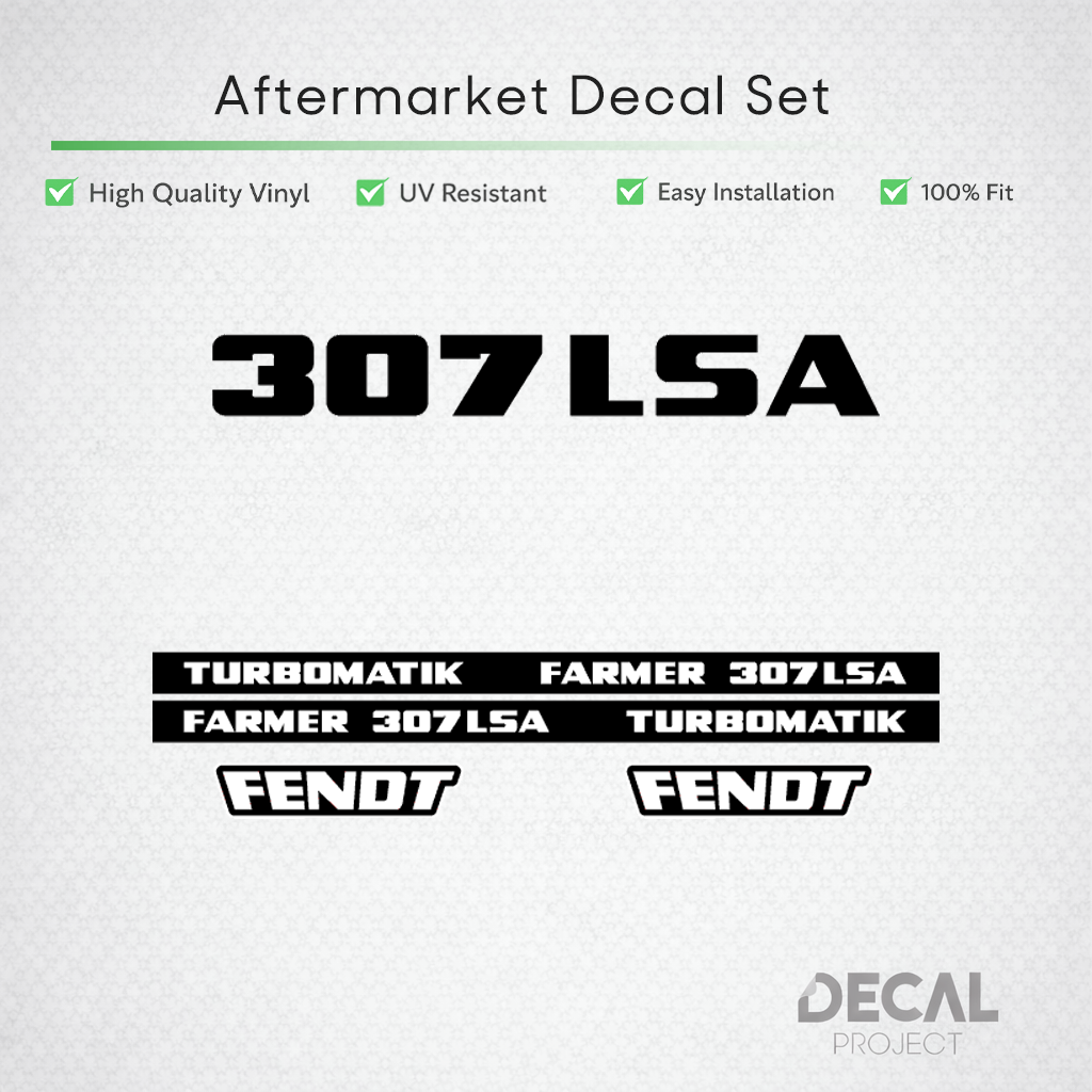 Fendt Farmer 307 LSA Turbomatik Decal Set - Early 300 Series Restoration