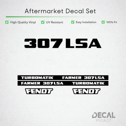 Fendt Farmer 307 LSA Turbomatik Decal Set - Early 300 Series Restoration