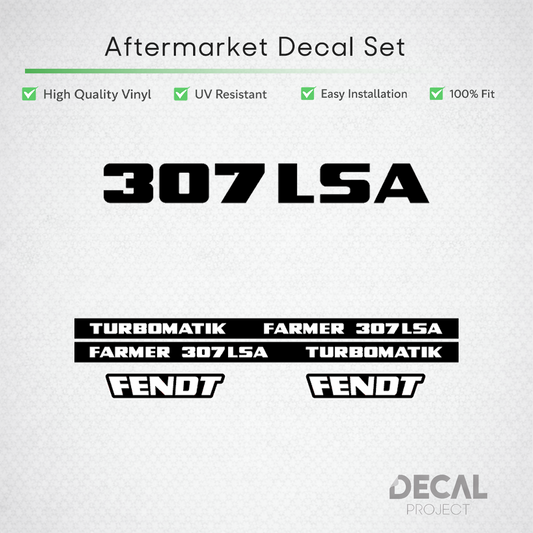 Fendt Farmer 307 LSA Turbomatik Decal Set - Early 300 Series Restoration