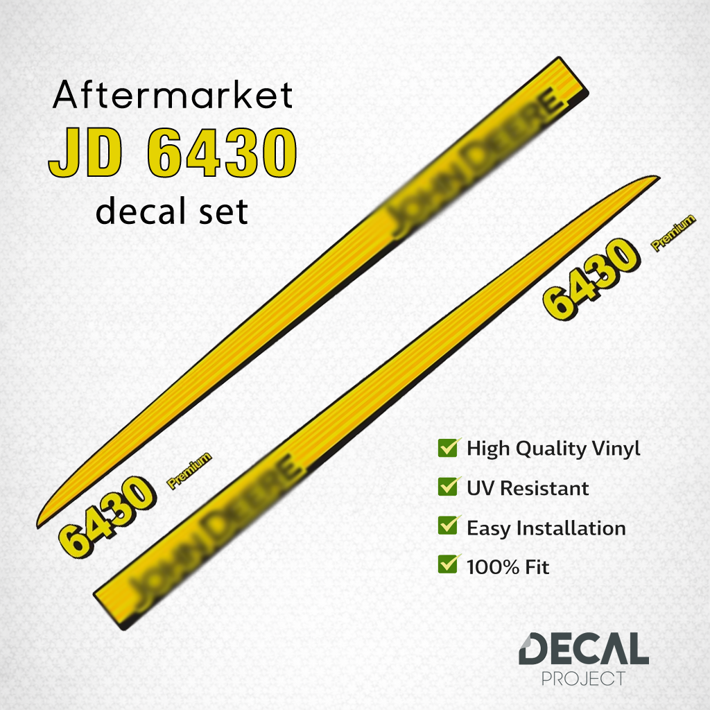 John Deere 6430 Premium Decal Kit – Aftermarket Restoration Stickers - Full Set