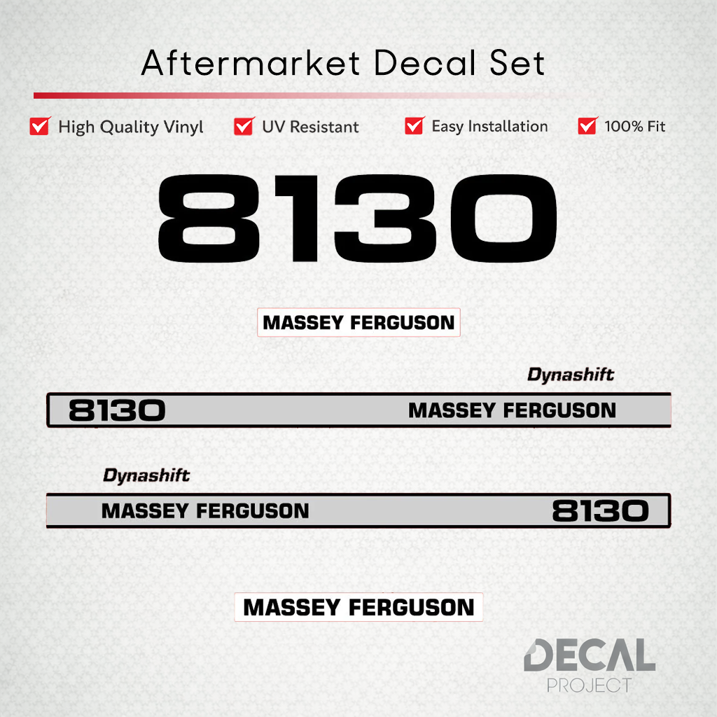 Aftermarket Decal Kit Compatible with Massey Ferguson 8130 – Premium Restoration Vinyl Set – Image 1